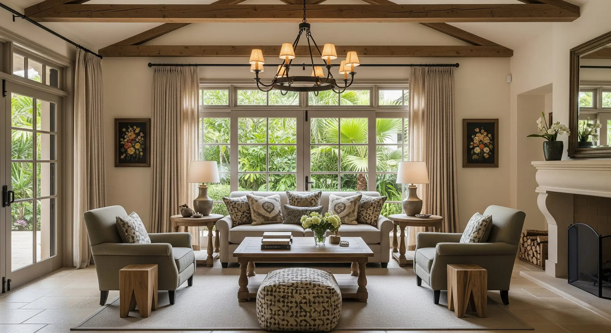 Phòng khách (4) Biệt thự Farmhouse - Mạnh Hà Design